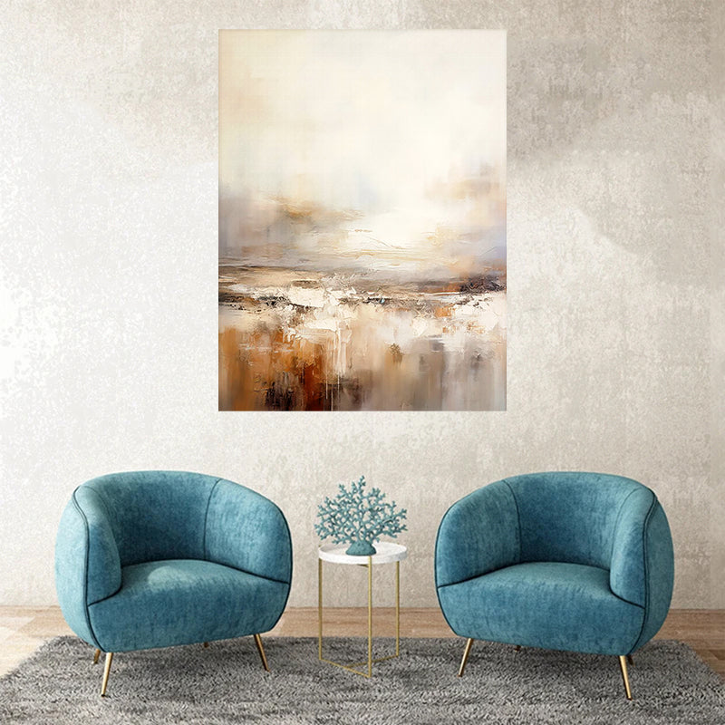 tableau aquarelle beige - 80x100 cm