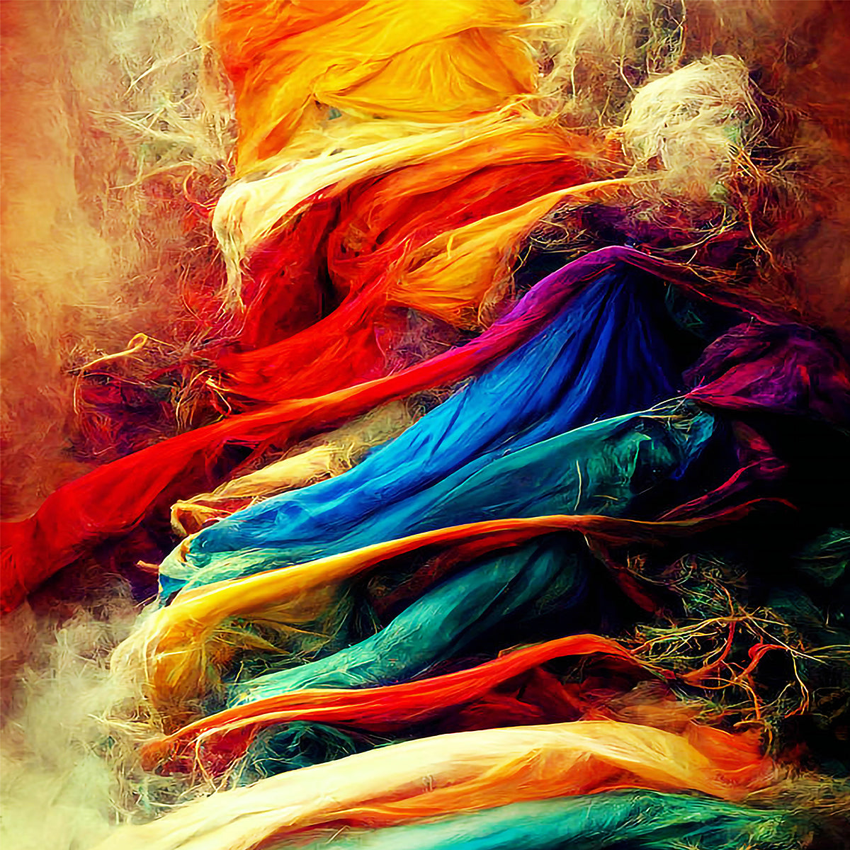 tableau décoratif - tourbillion - 100 x 100 cm - bâche enduis