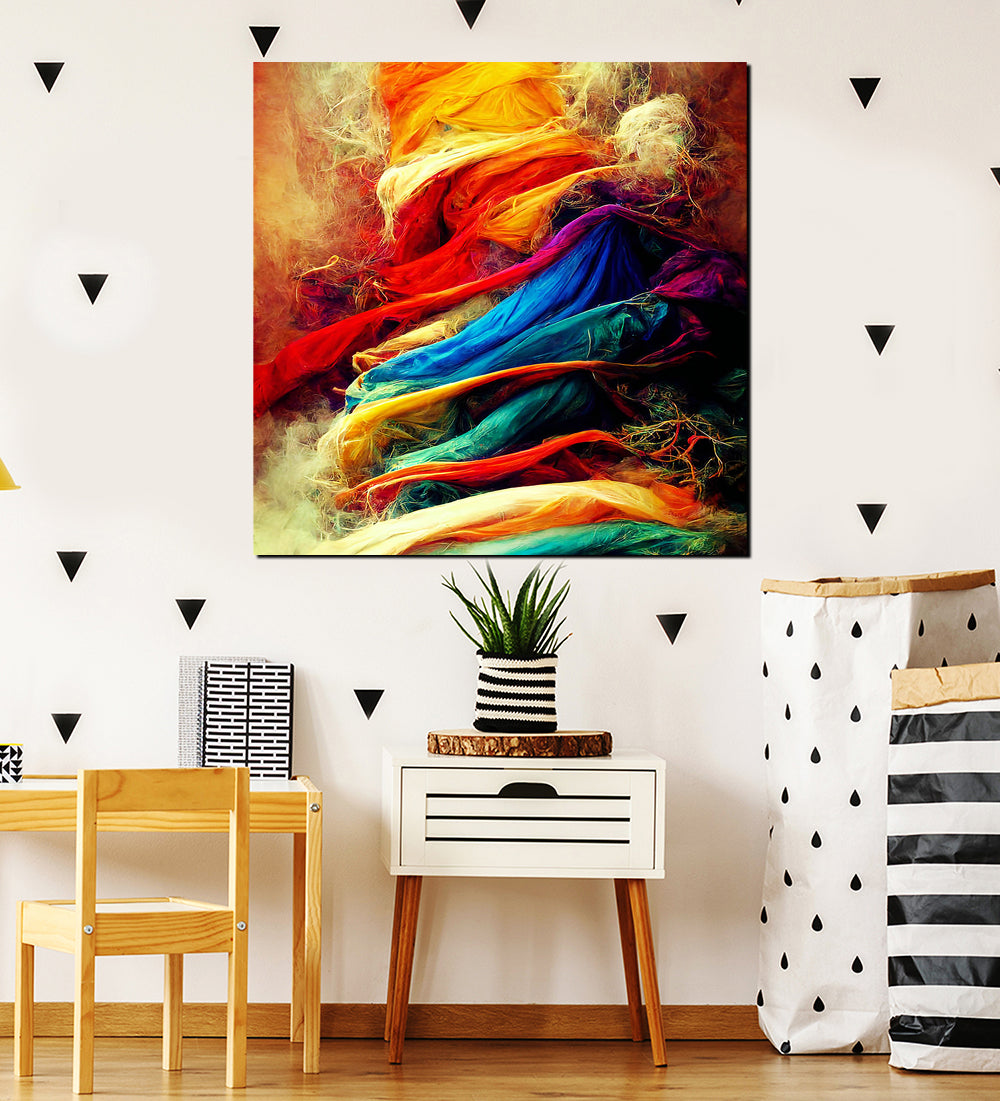 tableau décoratif - tourbillion - 100 x 100 cm - bâche enduis