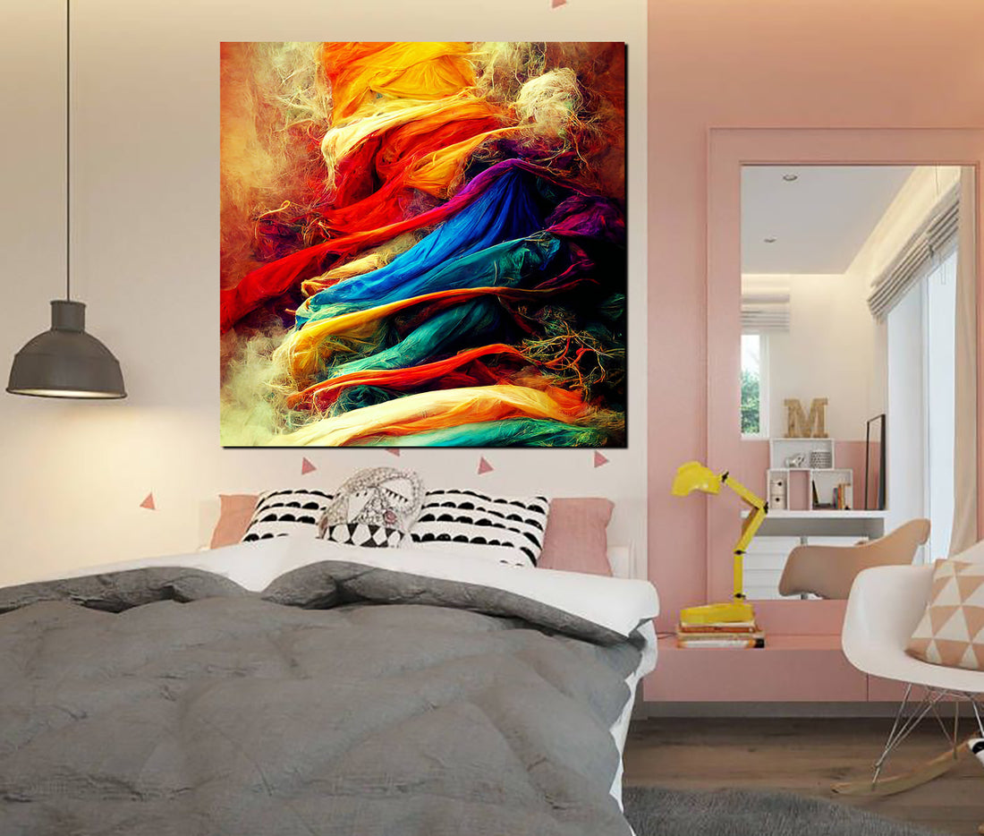 tableau décoratif - tourbillion - 100 x 100 cm - bâche enduis