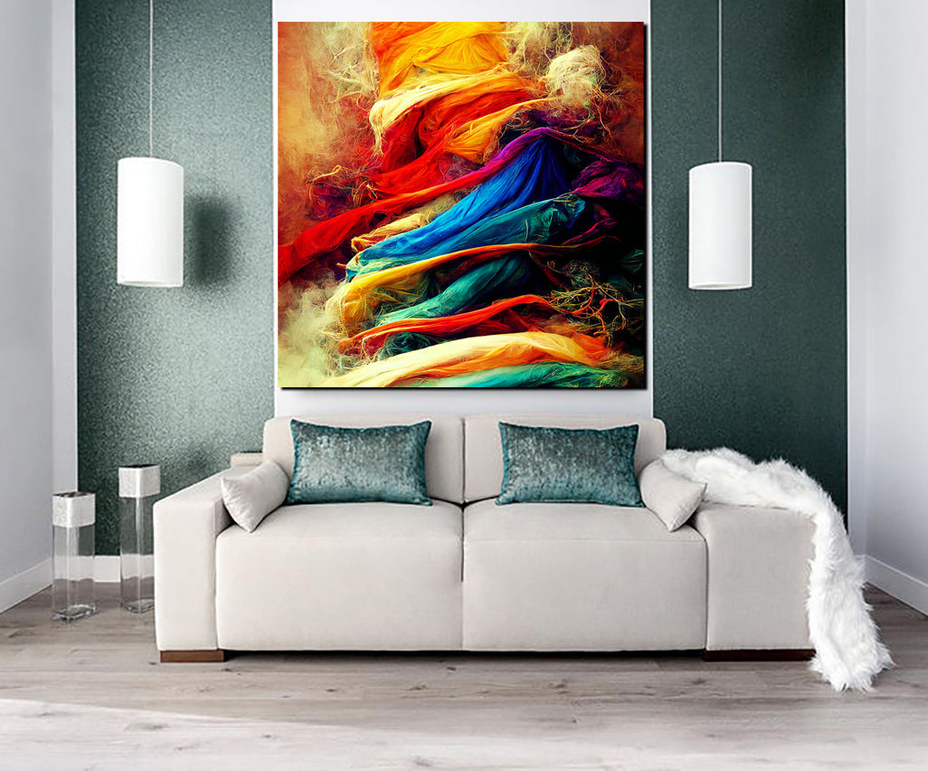 tableau décoratif - tourbillion - 100 x 100 cm - bâche enduis