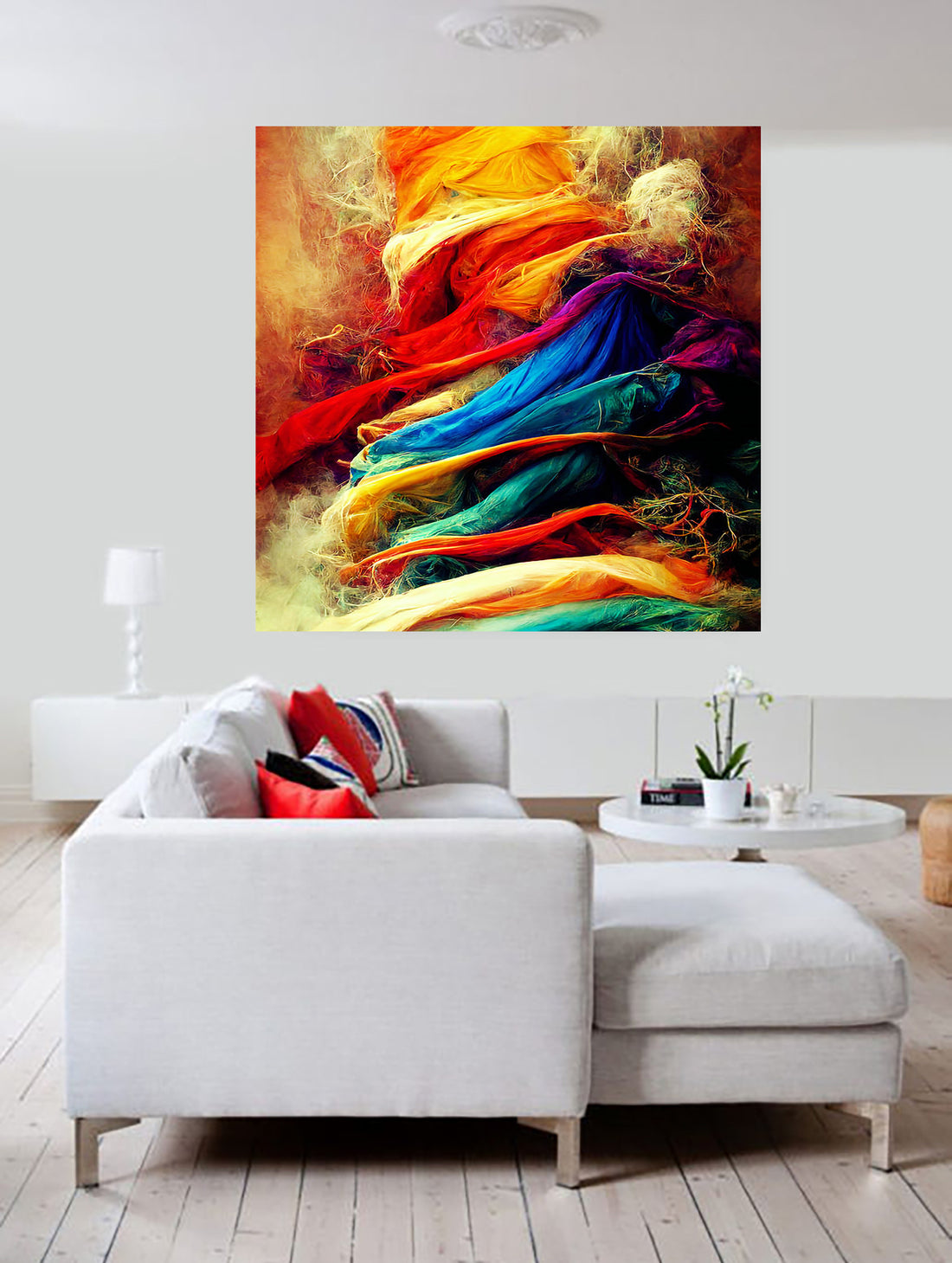 tableau décoratif - tourbillion - 100 x 100 cm - bâche enduis