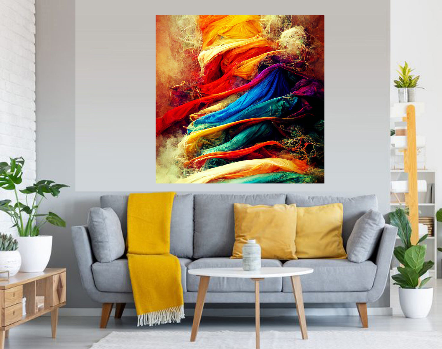 tableau décoratif - tourbillion - 100 x 100 cm - bâche enduis