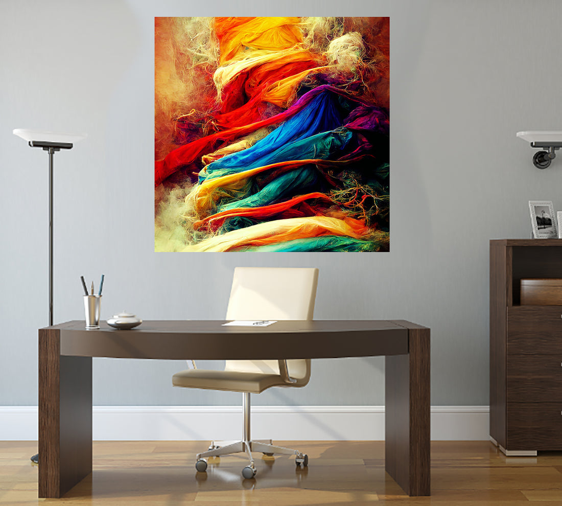 tableau décoratif - tourbillion - 100 x 100 cm - bâche enduis