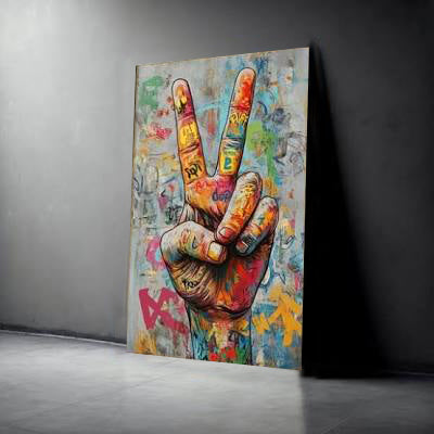 Tableau Street Art Contemporain - Geste de la Paix