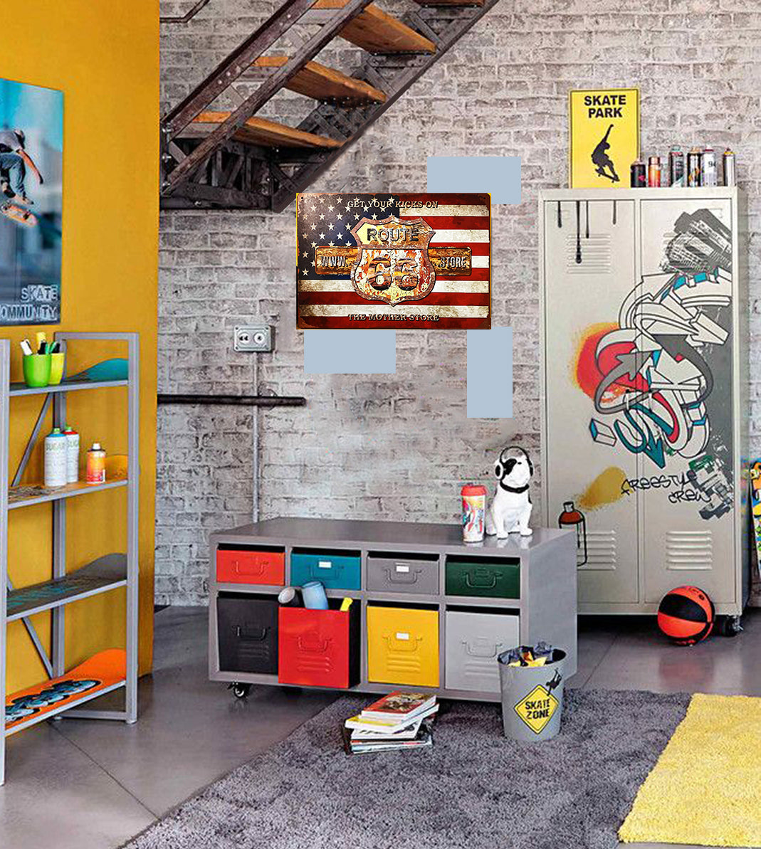 Tableau décoratif - plaque 30x21cm  - usa