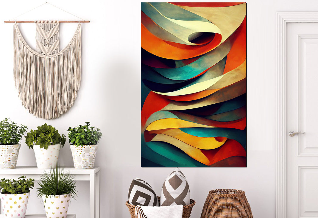 tableau décoratif - Vagues - verticale -75 x 120 cm - bâche enduis
