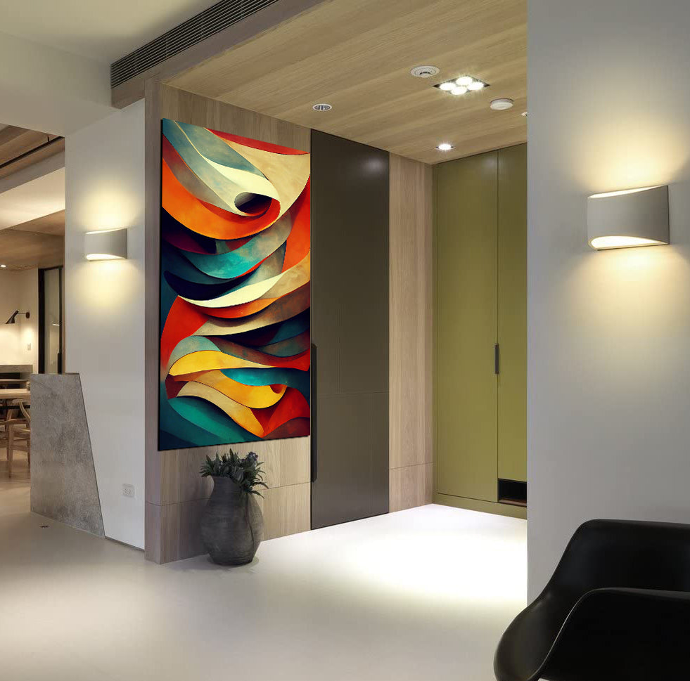 tableau décoratif - Vagues - verticale -75 x 120 cm - bâche enduis