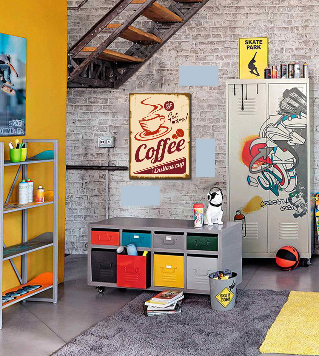 tableau décoratif - Coffe 30-22 cm - vinyle mat