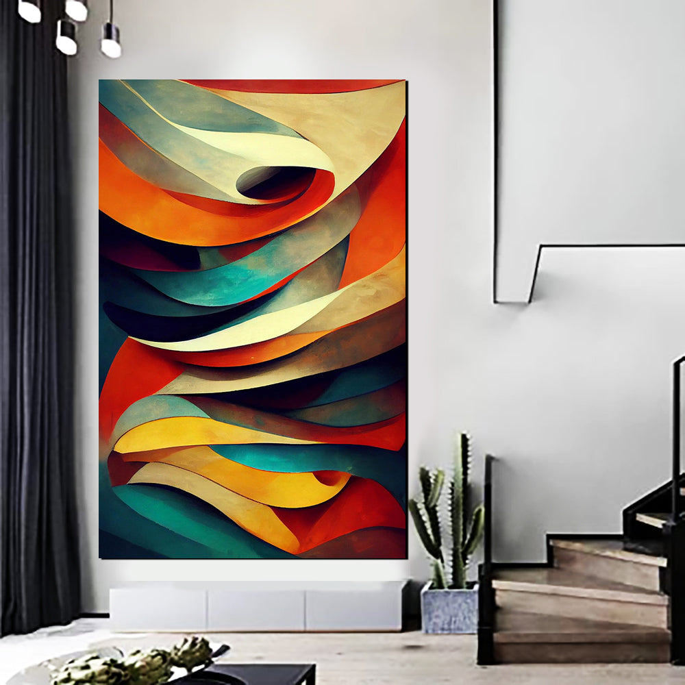 tableau décoratif - Vagues - verticale -75 x 120 cm - bâche enduis