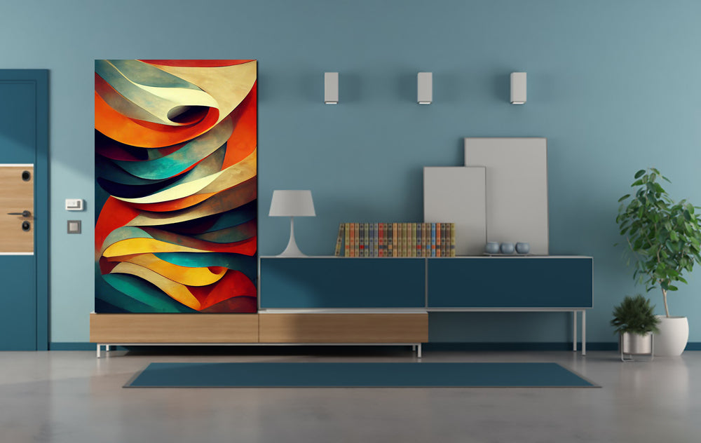 tableau décoratif - Vagues - verticale -75 x 120 cm - bâche enduis