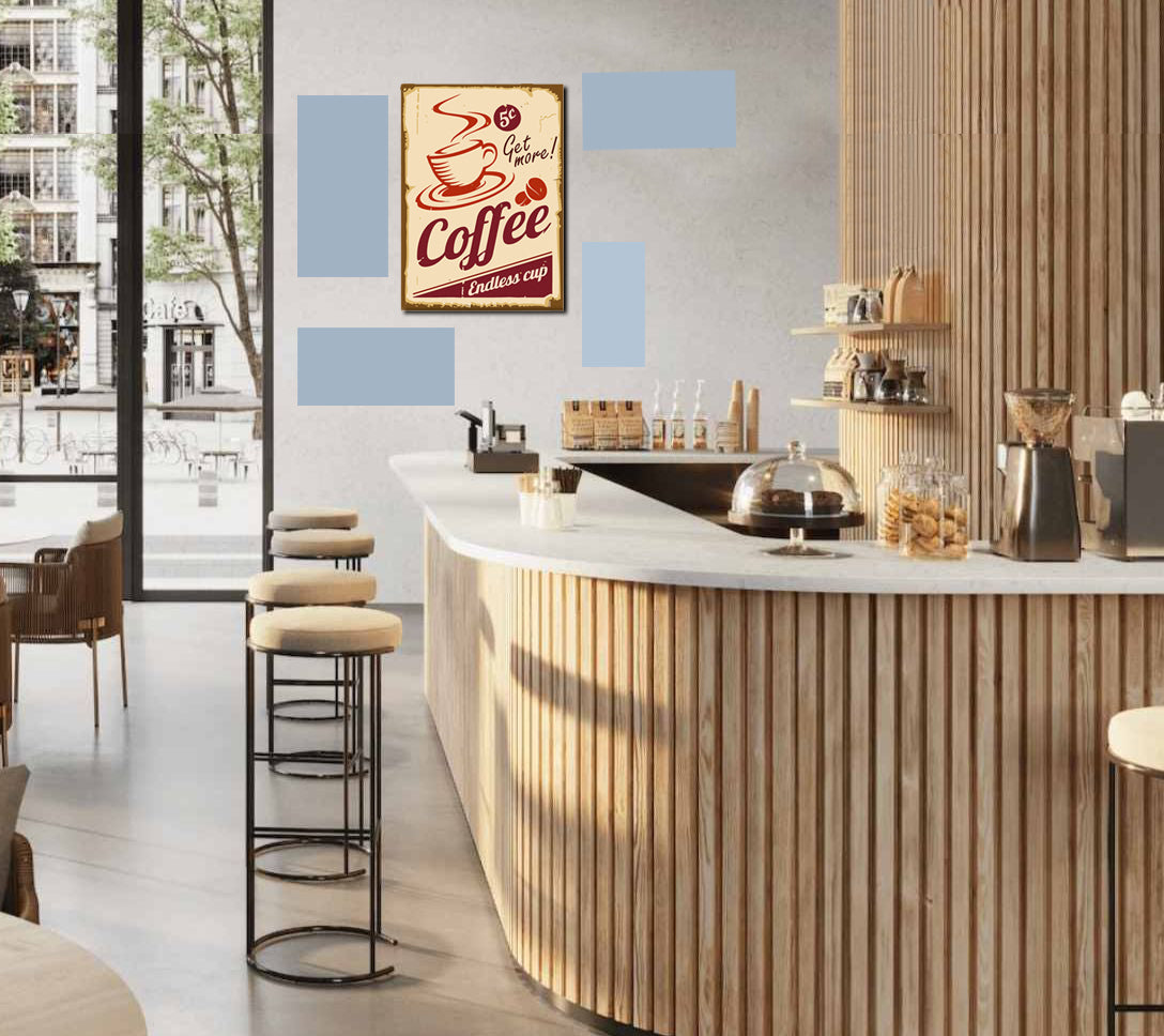 tableau décoratif - Coffe 30-22 cm - vinyle mat