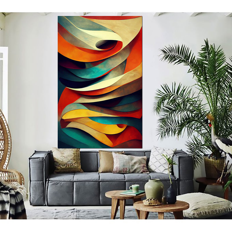 tableau décoratif - Vagues - verticale -75 x 120 cm - bâche enduis