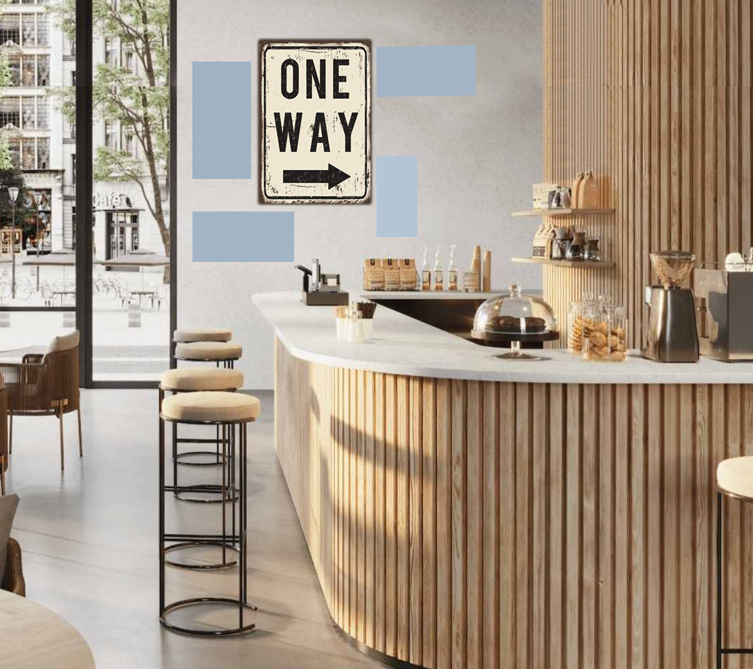 tableau décoratif - One way 30-20 cm - vinyle mat