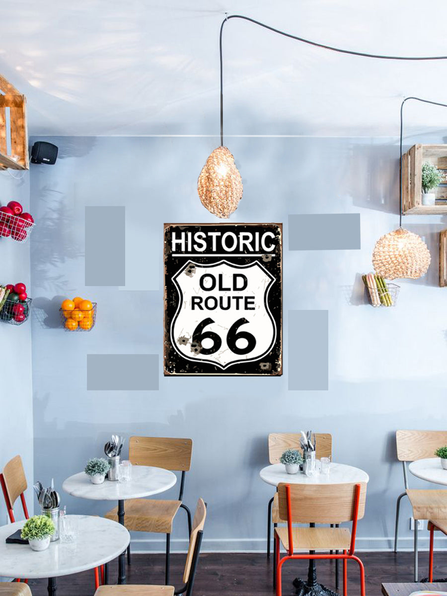 tableau décoratif - Old Route 66 : 30-23 cm - vinyle mat